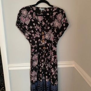 Nostalgia Button Front Midi Dress